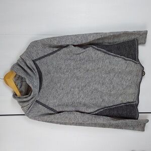 Kuhl Black & Gray Knit Sweater Top Color Block Wool Hiking Outdoors Neutral Sz.L